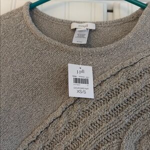 J. Jill Gray Crewneck Sweater with Decorative Pattern